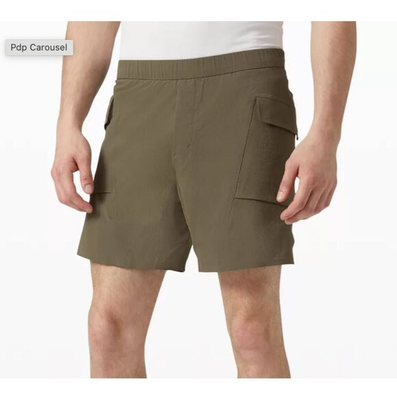 Men Lululemon Diffraction Cargo Short 6” Linerless in Sage Size Small - Picture 1 of 9